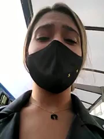 Sara squirts in public bathroom