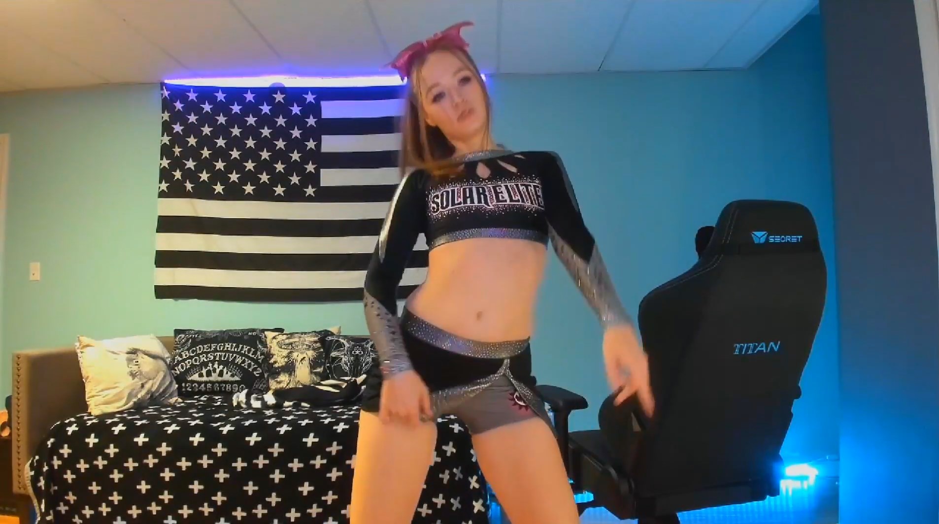 Anabelleleigh in cheerleader uniform 2