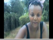 African girl sucks dick and gets fucked hard outside.