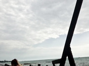 blonde public beach 3