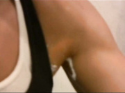 Muscular girl shaves her pits2