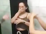 strip rock paper scissors game in public bathroom