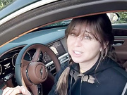 Riley Reid quick blowjob and fuck in car