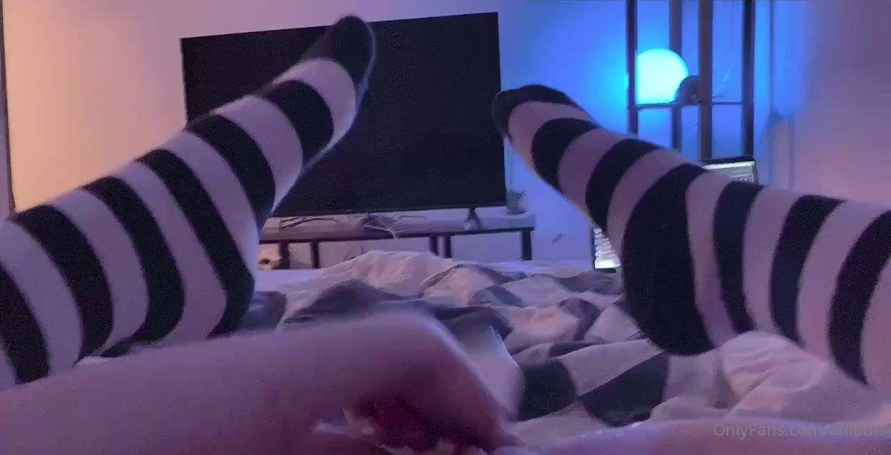 Anibun squirts using her toy