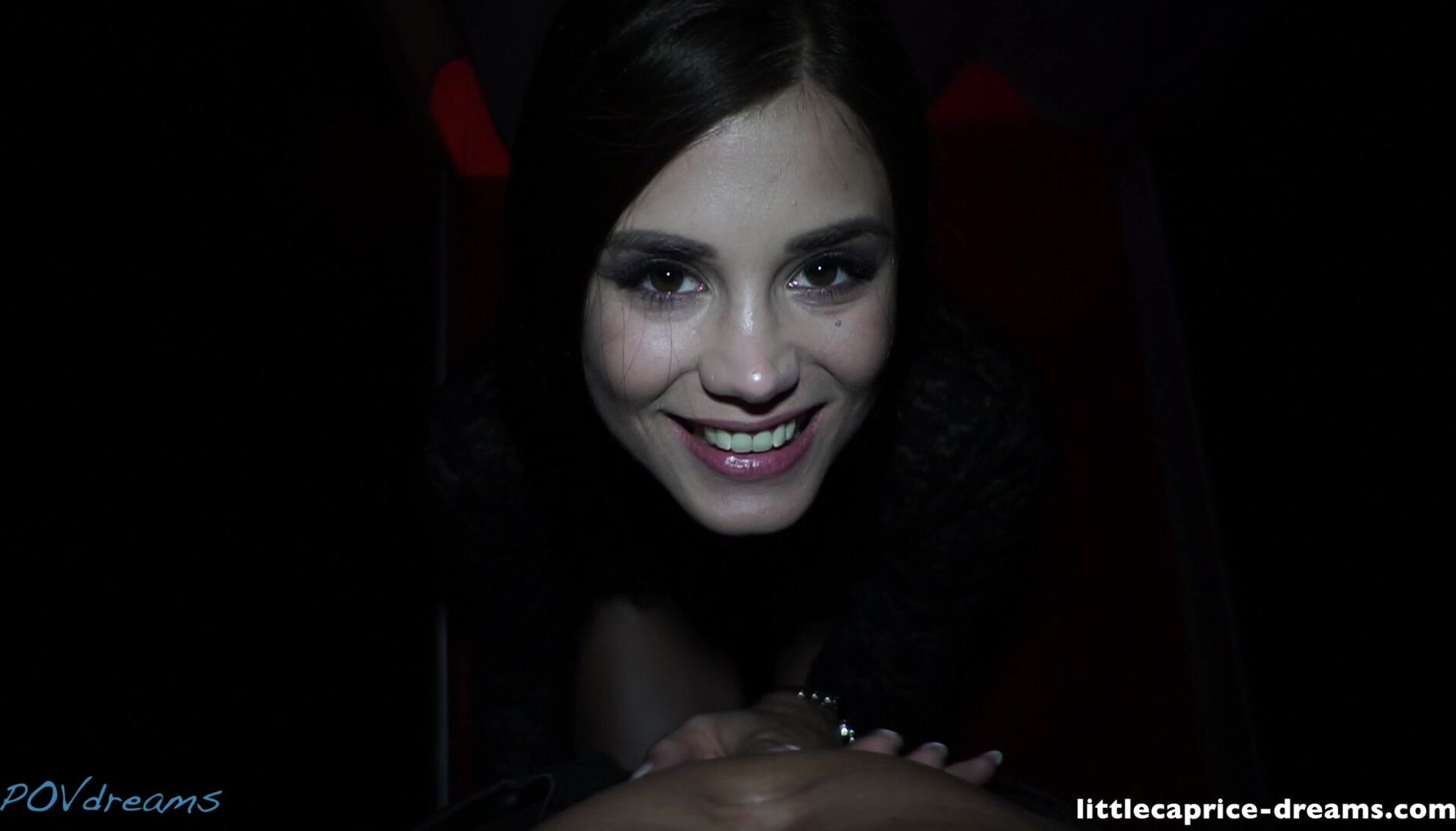 Little Caprice: cim & swallow (albeit not a big load)