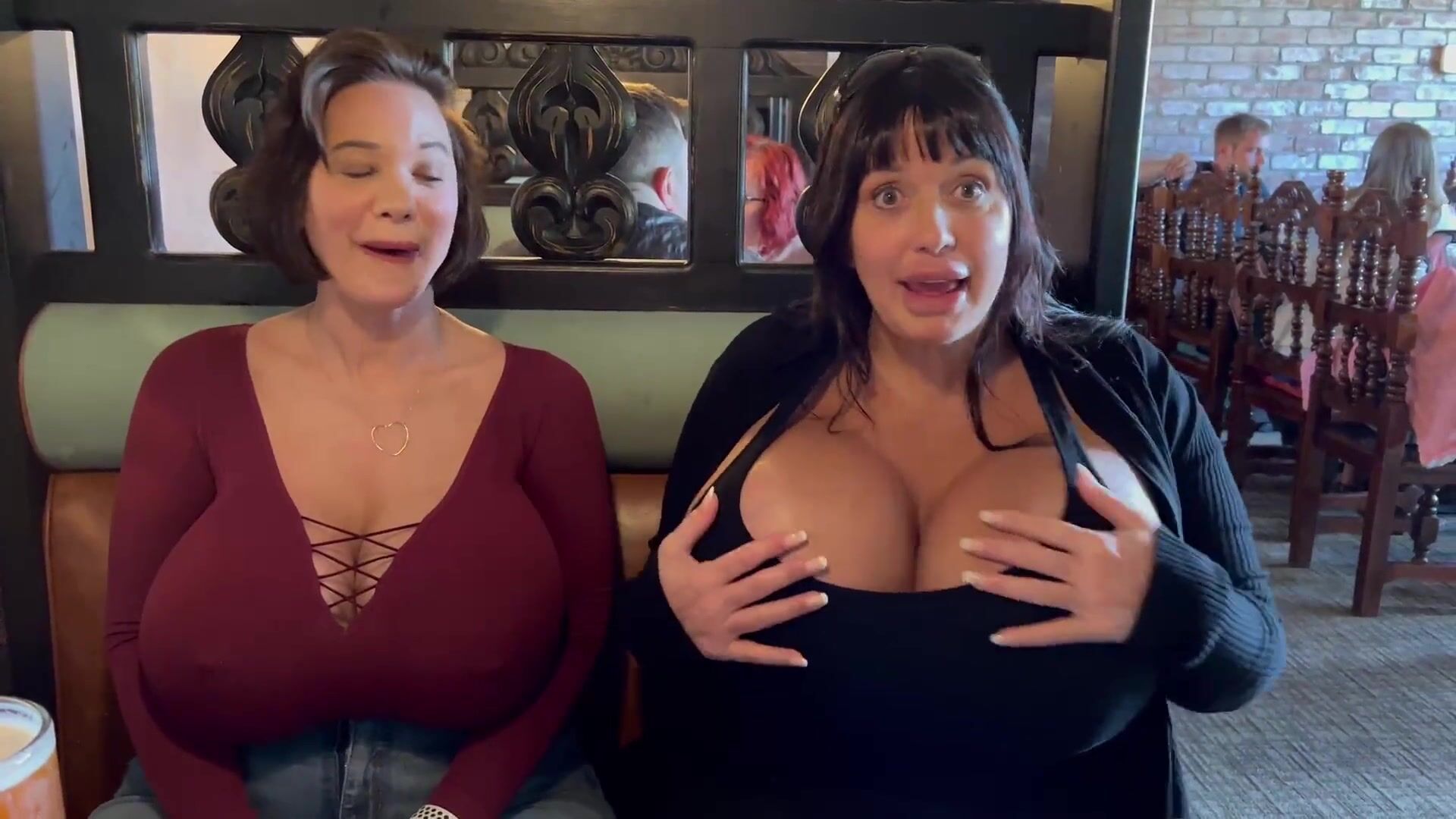 LillyK Giant fake tits slow mo